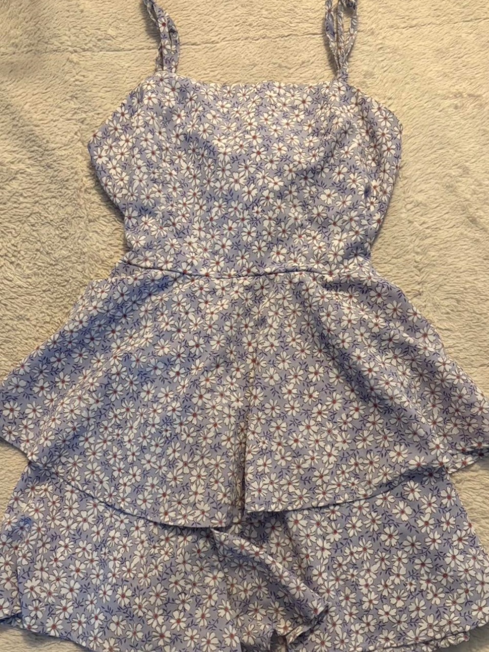 Lavender Floral Tiered Jumpsuit